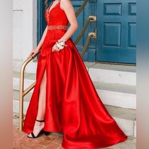 Red formal dress only worn once